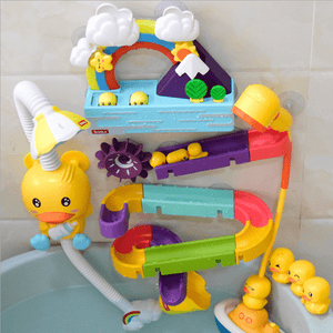 Yellow Duck Bath Sprinkler Toys Bathtub Press On Spray Water Toy