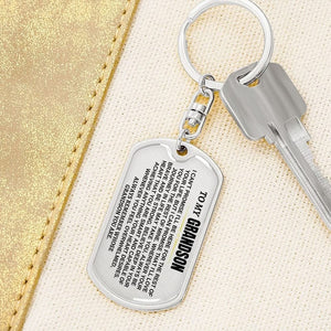 To My Grandson Personalized Keychain - FREE Shipping Today Only!