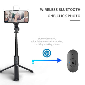 4 in 1 Wireless bluetooth Selfie Stick With Fill Light