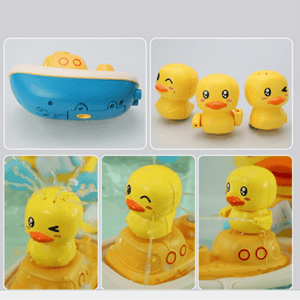 Yellow Duck Bath Sprinkler Toys Bathtub Press On Spray Water Toy